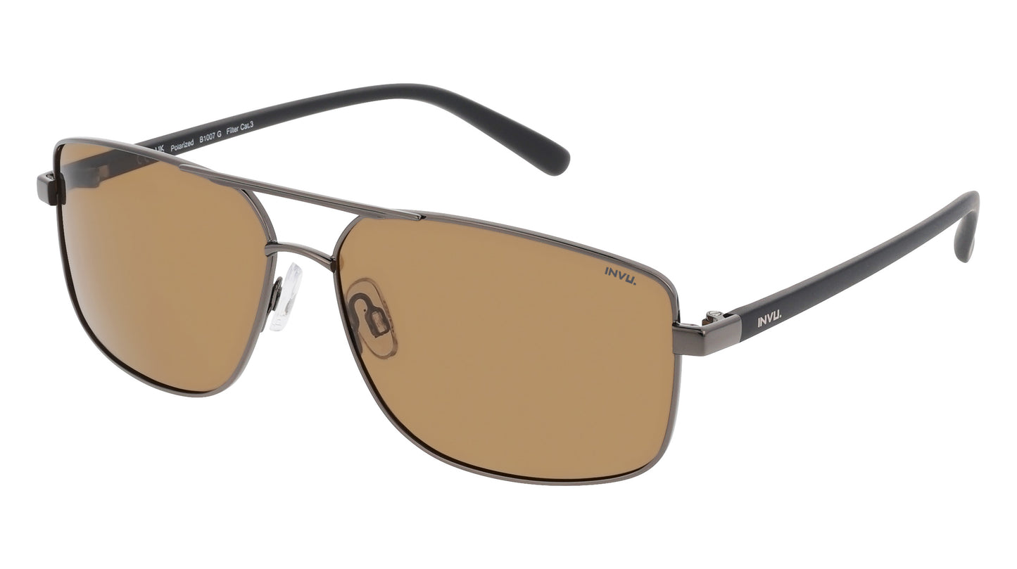 Pilot | Chroom | Bruin glas | Heren | INVU zonnebril