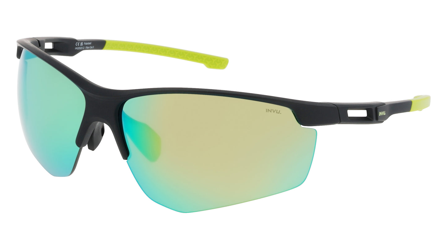 Nino | Zwart | Spiegel glas | Unisex | INVU zonnebril