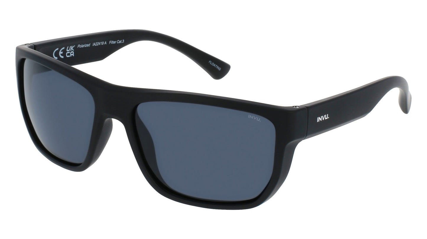 Sage | Zwart | Grijs glas | Unisex | INVU zonnebril
