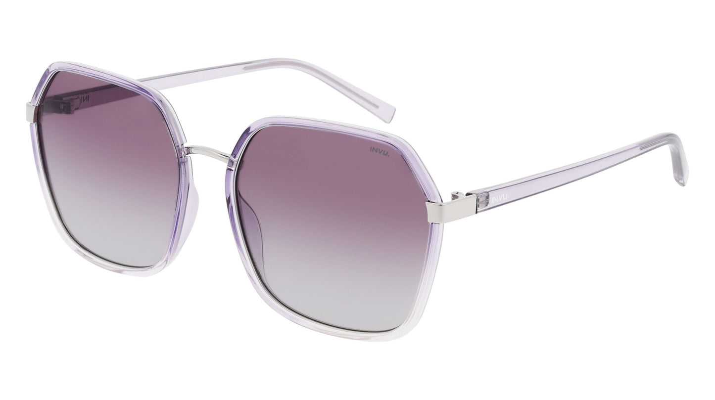 Ocean | Zilver | paars glas | Dames | INVU zonnebril