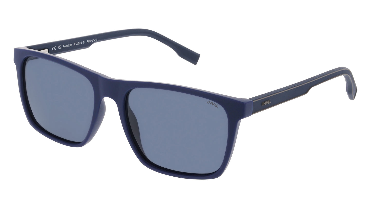 Espen | Blauw | Grijs glas | Heren | INVU zonnebril