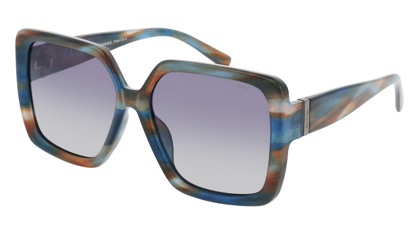 Alice | Blauw | paars glas | Dames | INVU zonnebril