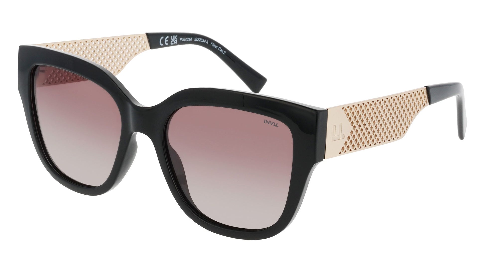 Elva | Zwart | Bruin glas | Dames | INVU zonnebril