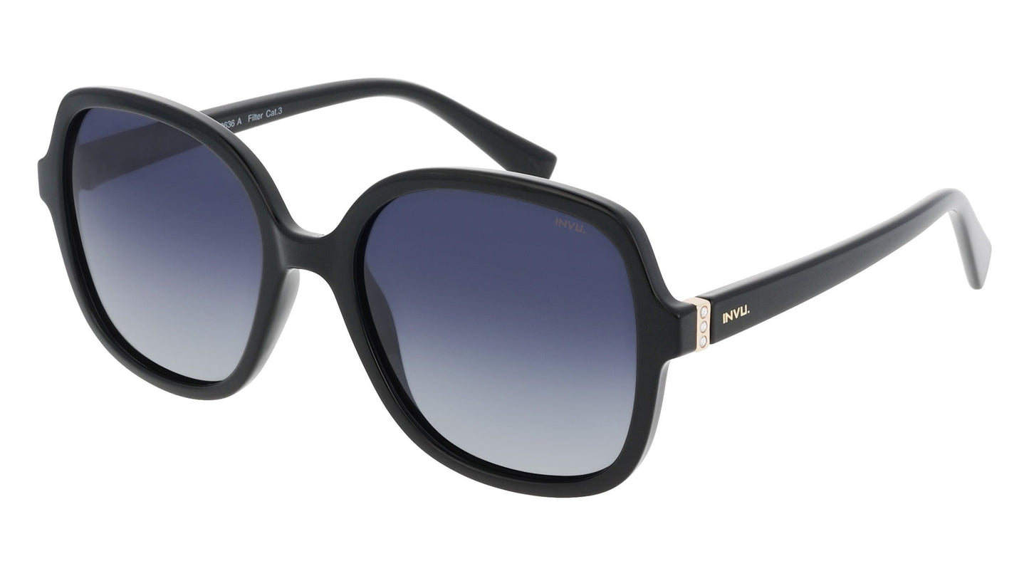 Sienna | Zwart | Grijs glas | Dames | INVU zonnebril