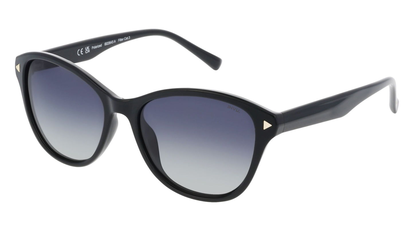 Amara | Zwart | Grijs glas | Dames | INVU zonnebril